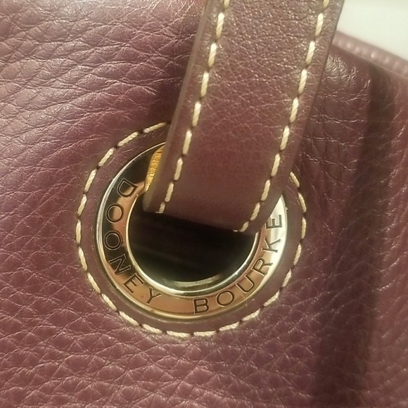 Dooney and Bourke Butter Soft Pebbled leather Tote/Satchel Deep Bordeaux Tote - Picture 6 of 16